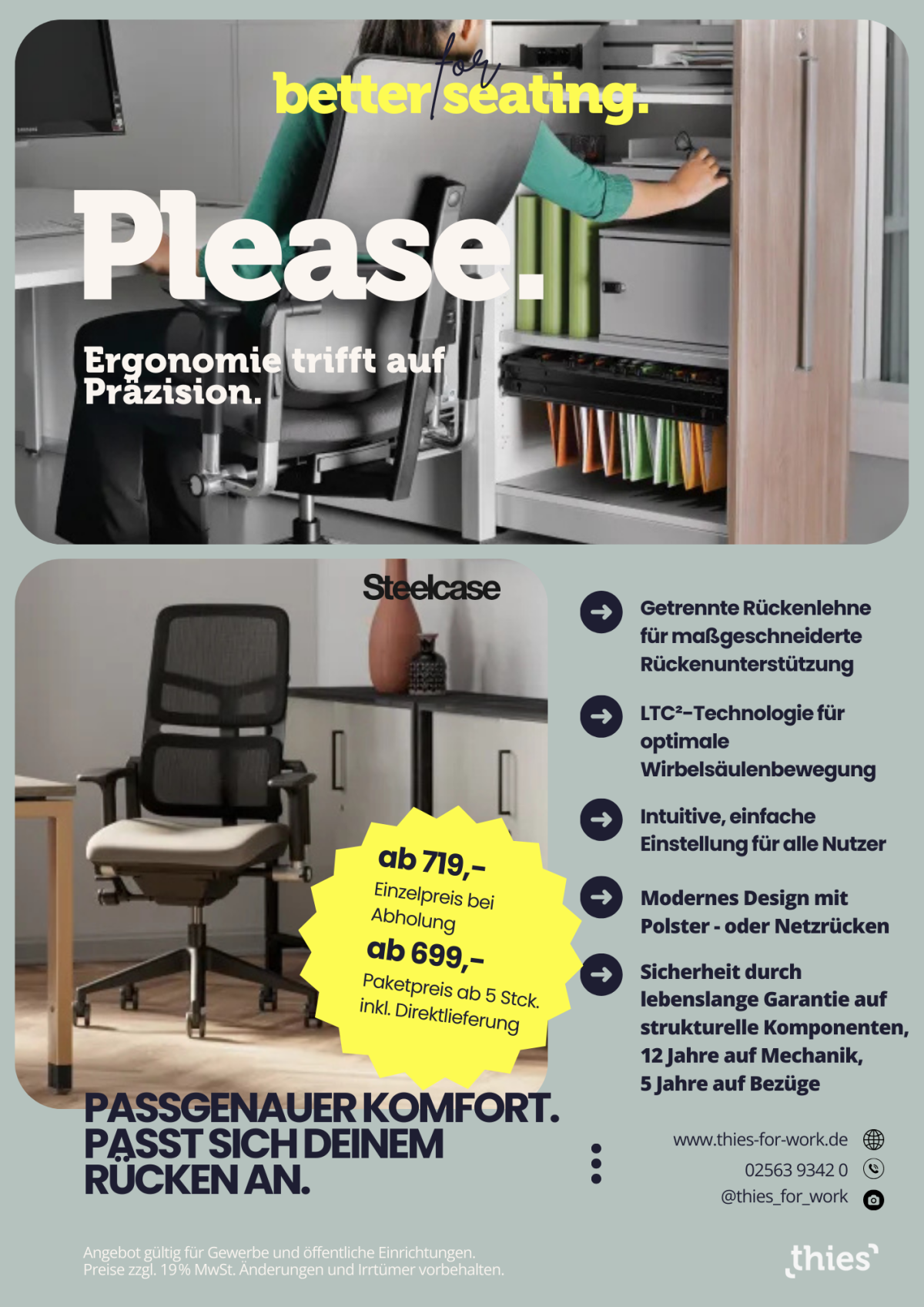 Bürodrehstuhl - hoher Komfort, ergonomisch