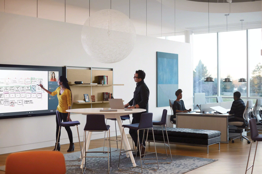 Das moderne Büro für Zusammenarbeit, zum Austausch, für Fokusarbeit und zum Lernen